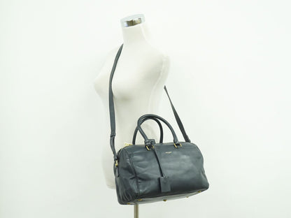 SAINT LAURENT クラシック ダッフル 2WAY ショルダーバッグ ネイビー 322049