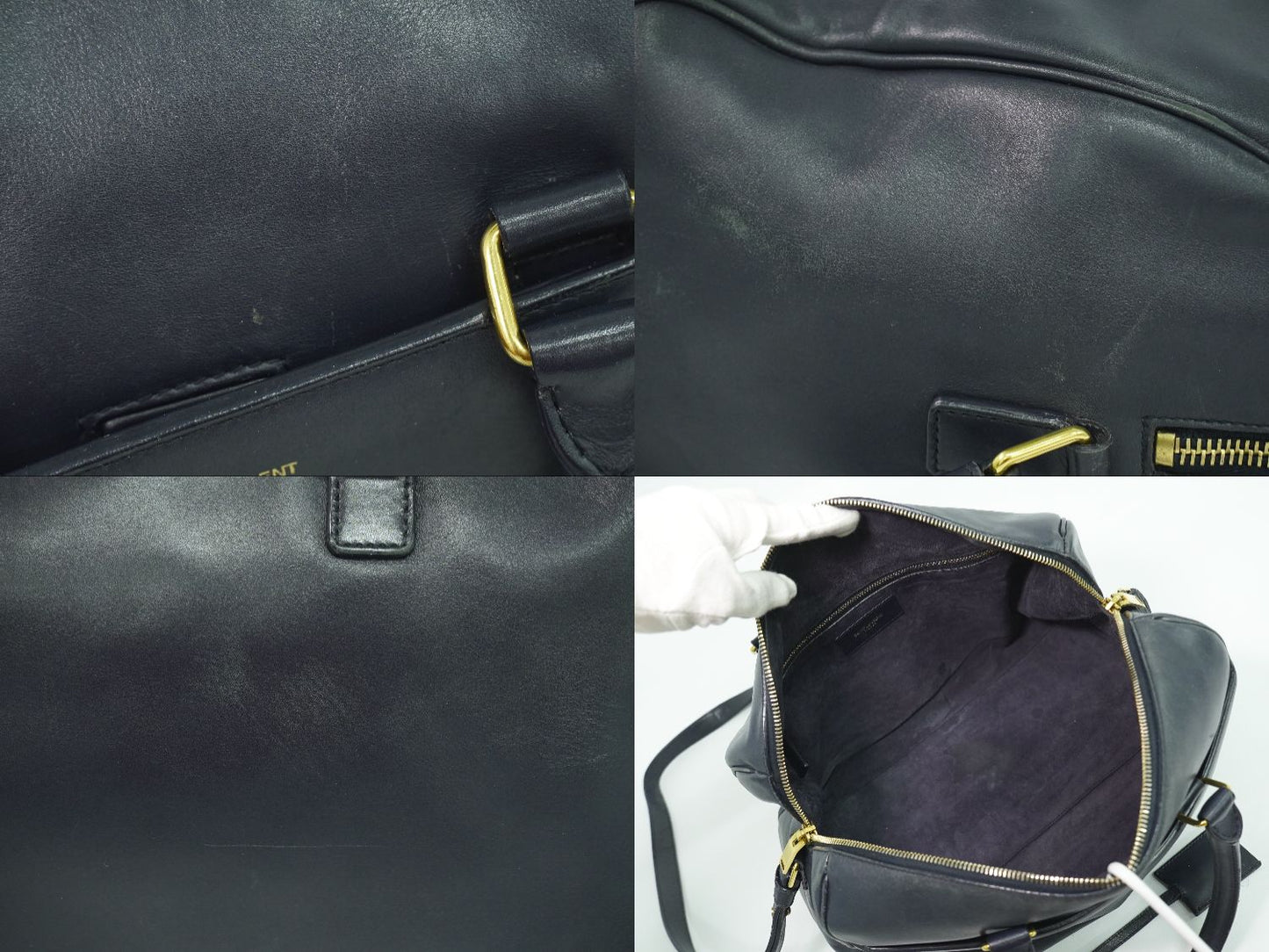 SAINT LAURENT クラシック ダッフル 2WAY ショルダーバッグ ネイビー 322049