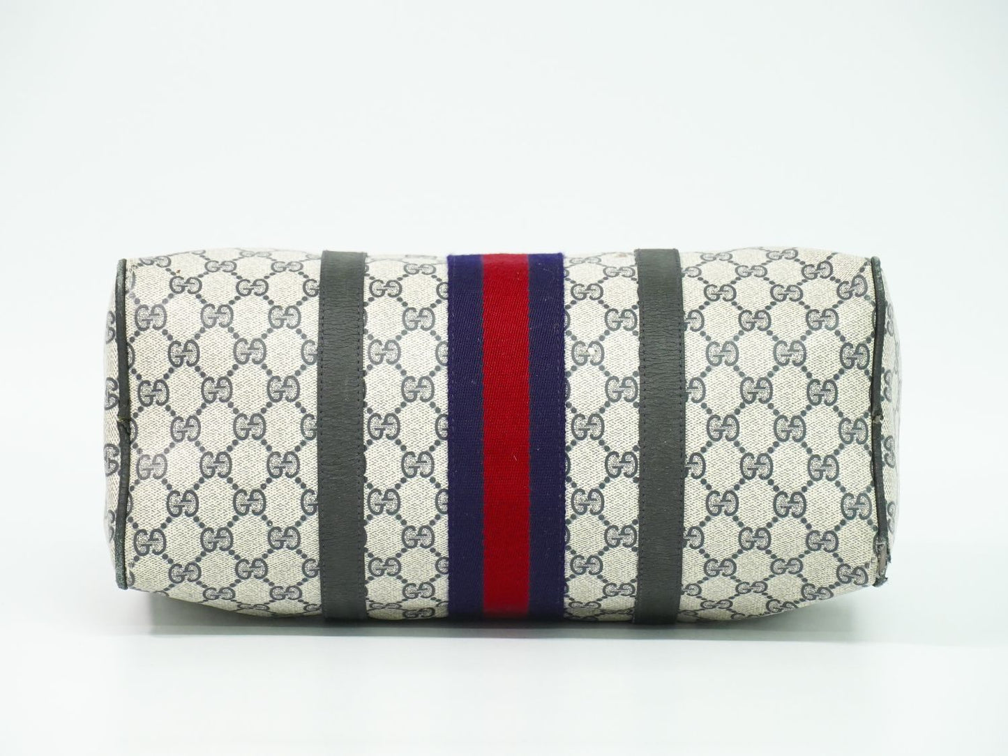 GUCCI オールドグッチ シェリーライン GGスプリーム ミニ ボストンバッグ ネイビー ブラック