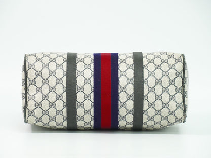 GUCCI オールドグッチ シェリーライン GGスプリーム ミニ ボストンバッグ ネイビー ブラック