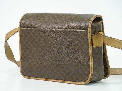 CELINE マカダム ショルダーバッグ ブラウン