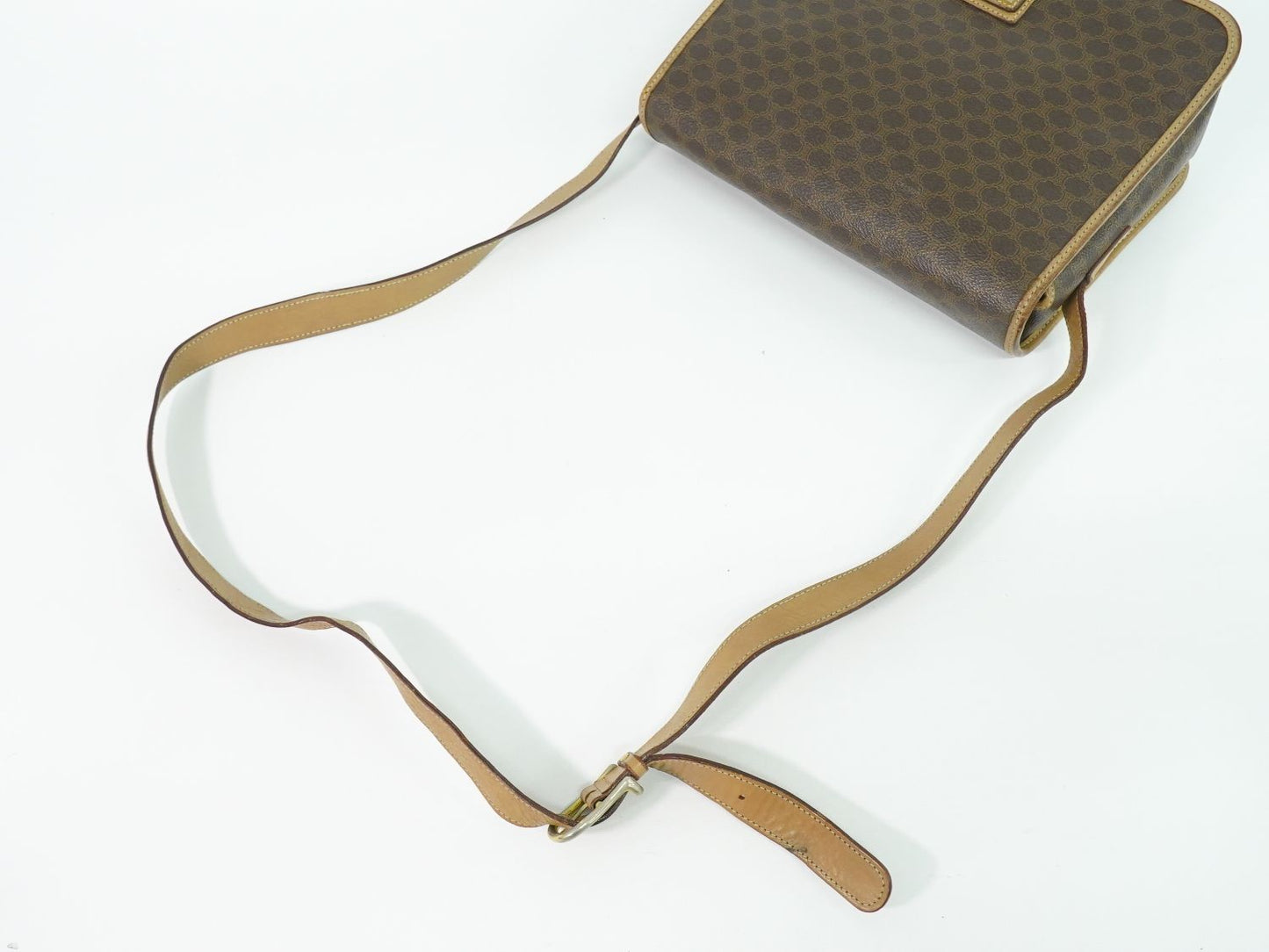 CELINE マカダム ショルダーバッグ ブラウン