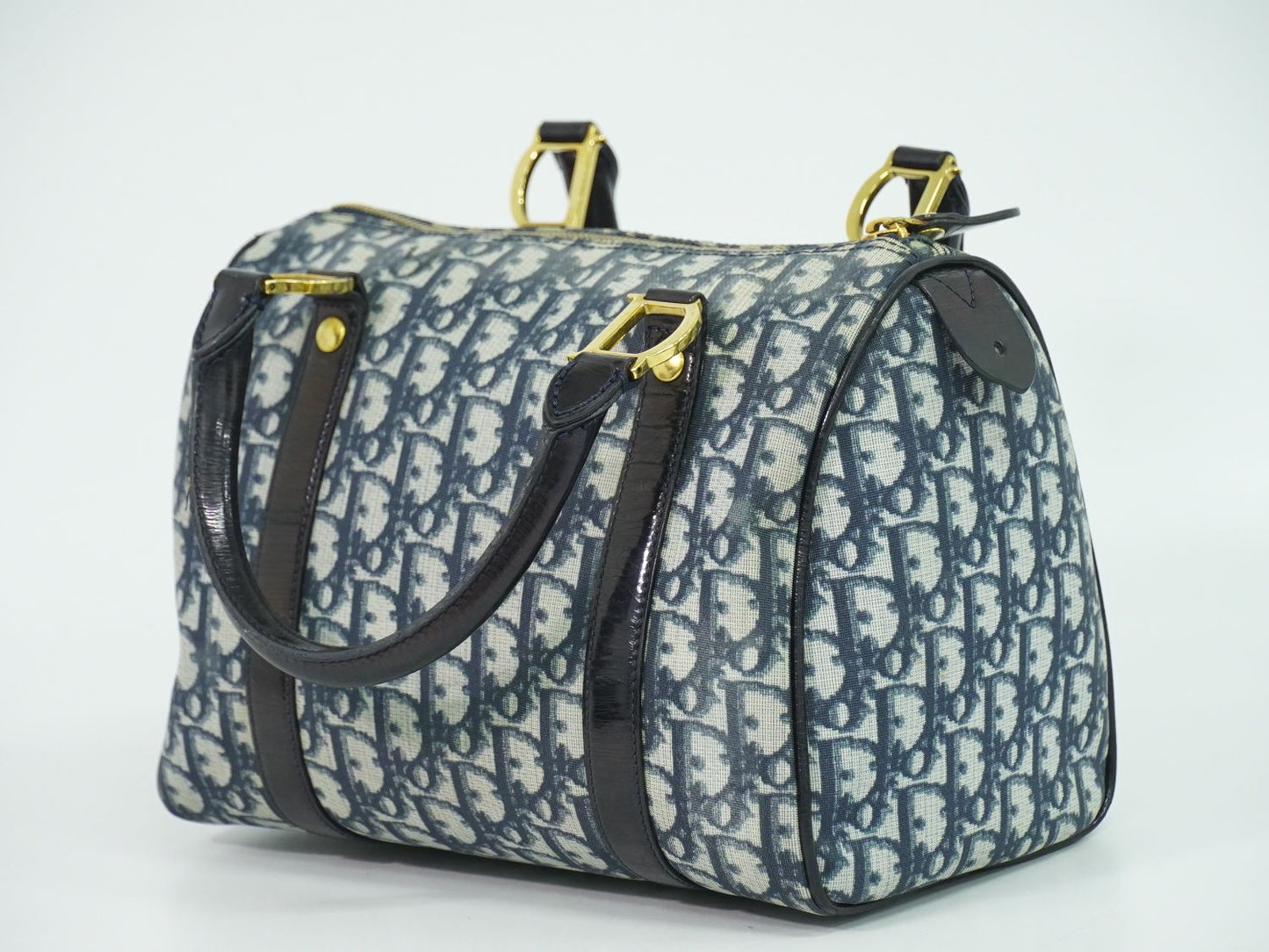 Christian Dior トロッター ミニ ボストンバッグ ネイビー