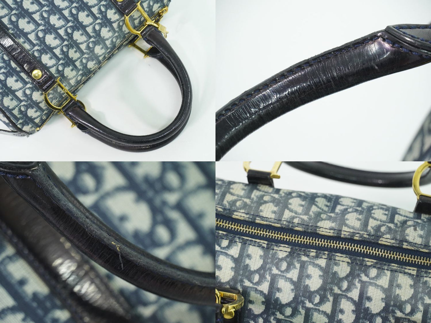 Christian Dior トロッター ミニ ボストンバッグ ネイビー