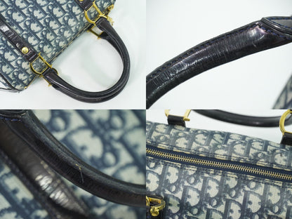 Christian Dior トロッター ミニ ボストンバッグ ネイビー