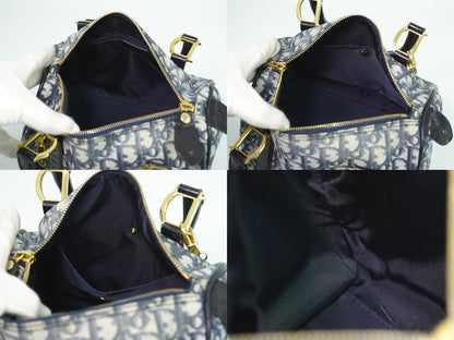 Christian Dior トロッター ミニ ボストンバッグ ネイビー