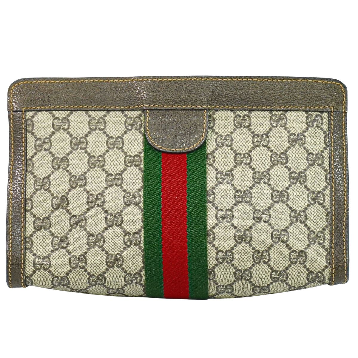GUCCI オールドグッチ シェリーライン GGスプリーム クラッチバッグ ベージュ ブラウン