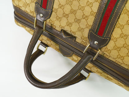 GUCCI オールドグッチ シェリーライン GGキャンバス ボストンバッグ ブラウン