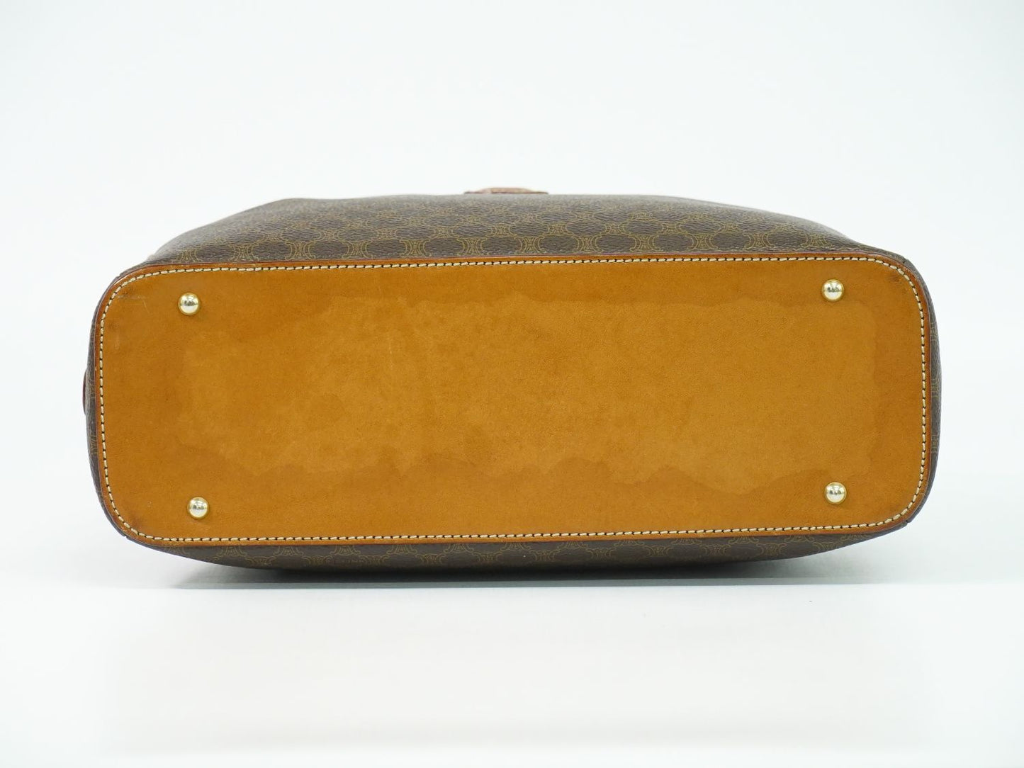 CELINE マカダム ハンドバッグ ブラウン