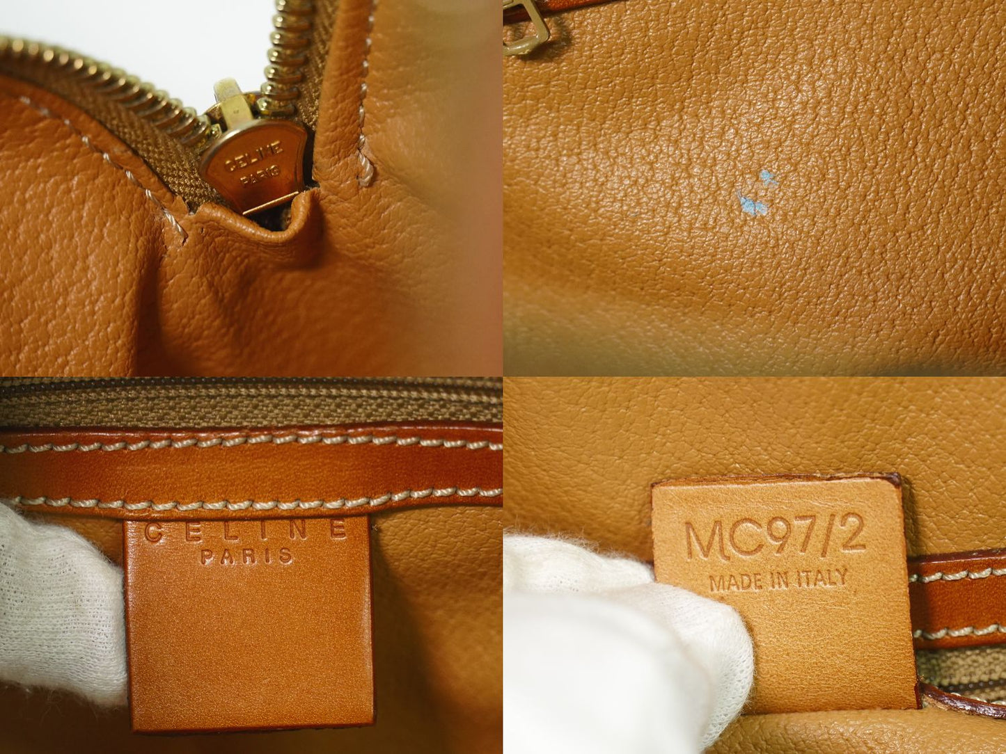 CELINE マカダム ハンドバッグ ブラウン