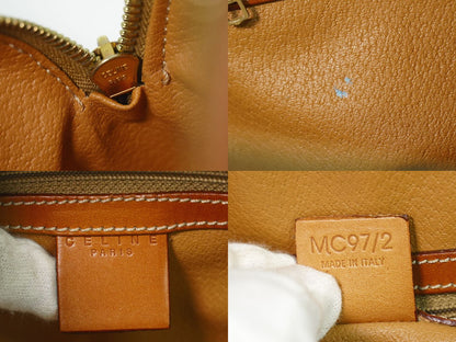 CELINE マカダム ハンドバッグ ブラウン