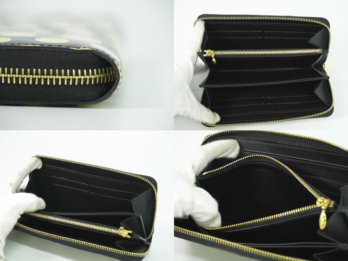 LOUIS VUITTON ジッピーウォレット モノグラム ヴェルニ ドットインフィニティ 草間彌生 長財布 ブラック ホワイト M91573