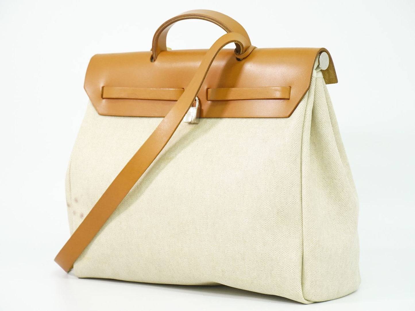 HERMES エールバッグ MM 2WAY ショルダーバッグ □D刻 2000年 ベージュ ブラウン