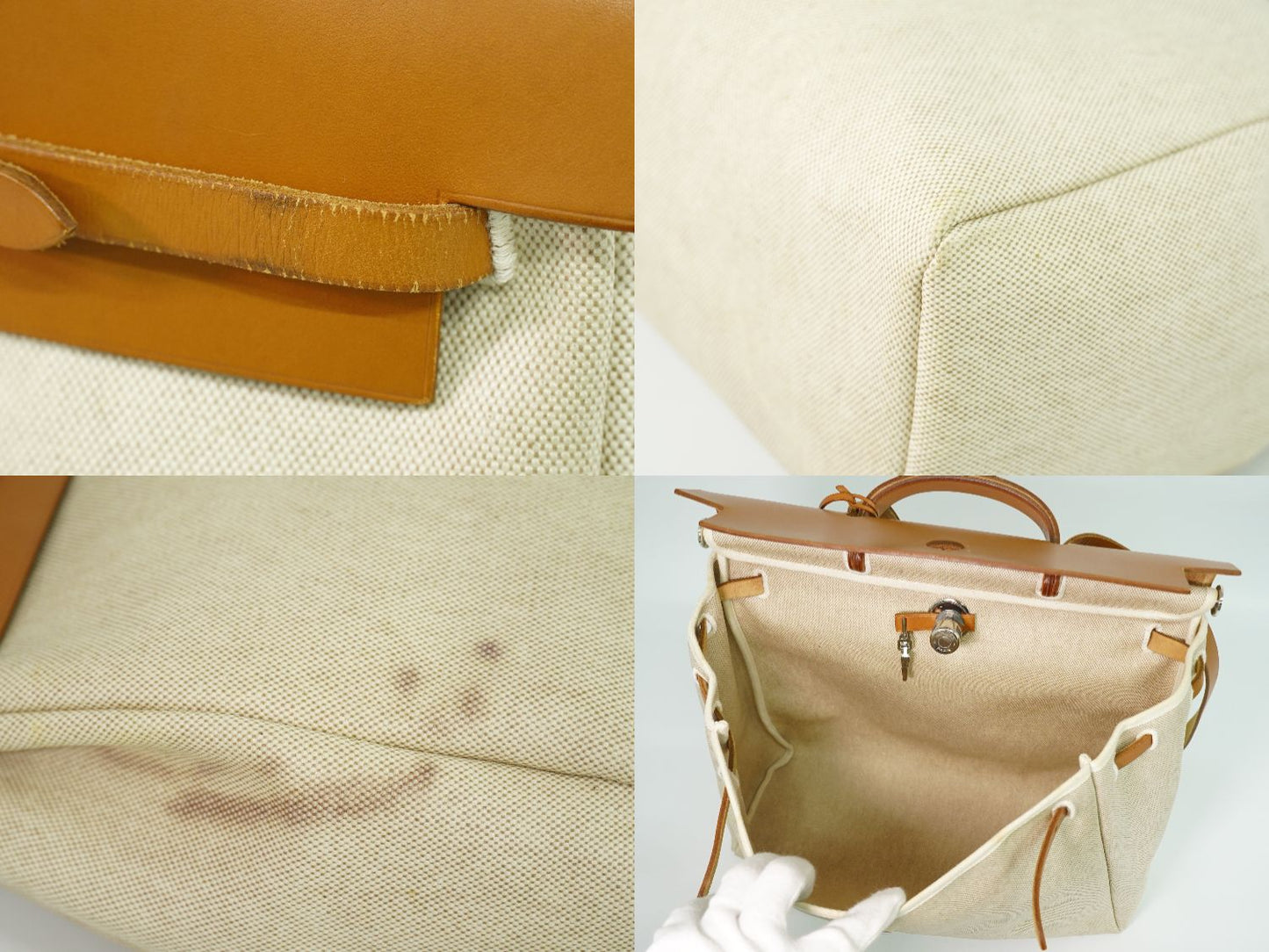 HERMES エールバッグ MM 2WAY ショルダーバッグ □D刻 2000年 ベージュ ブラウン