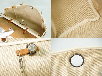 HERMES エールバッグ MM 2WAY ショルダーバッグ □D刻 2000年 ベージュ ブラウン