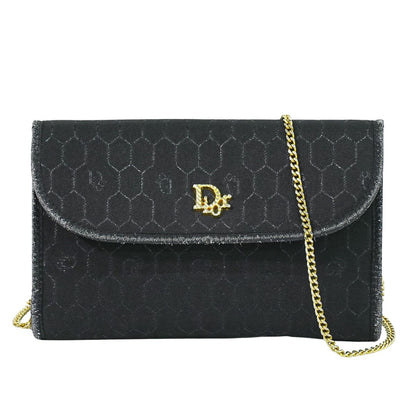 Christian Dior ハニカム柄 ショルダーバッグ ブラック