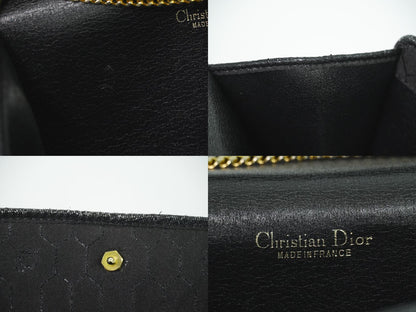 Christian Dior ハニカム柄 ショルダーバッグ ブラック