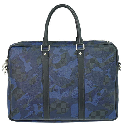 LOUIS VUITTON ポルトドキュマンヴォワヤージュ カモフラージュ ダミエ コバルト ビジネスバッグ ブルー N41507