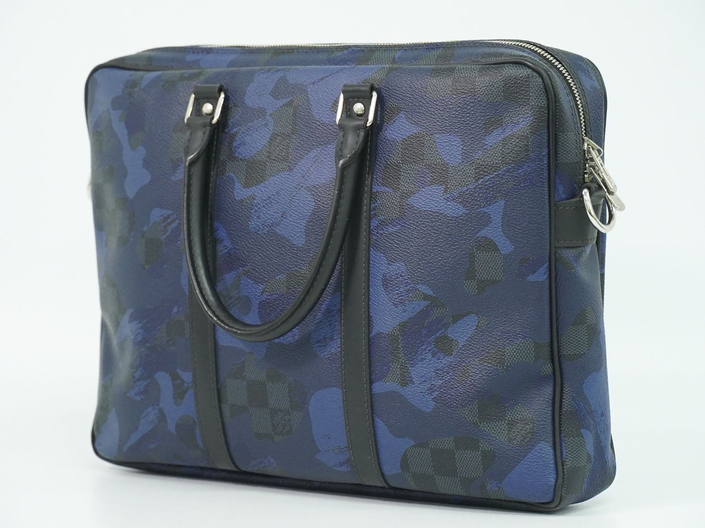 LOUIS VUITTON ポルトドキュマンヴォワヤージュ カモフラージュ ダミエ コバルト ビジネスバッグ ブルー N41507