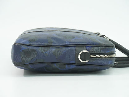 LOUIS VUITTON ポルトドキュマンヴォワヤージュ カモフラージュ ダミエ コバルト ビジネスバッグ ブルー N41507
