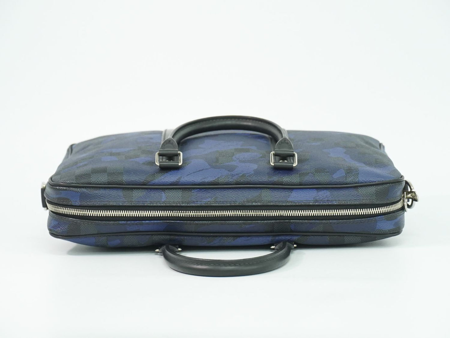 LOUIS VUITTON ポルトドキュマンヴォワヤージュ カモフラージュ ダミエ コバルト ビジネスバッグ ブルー N41507