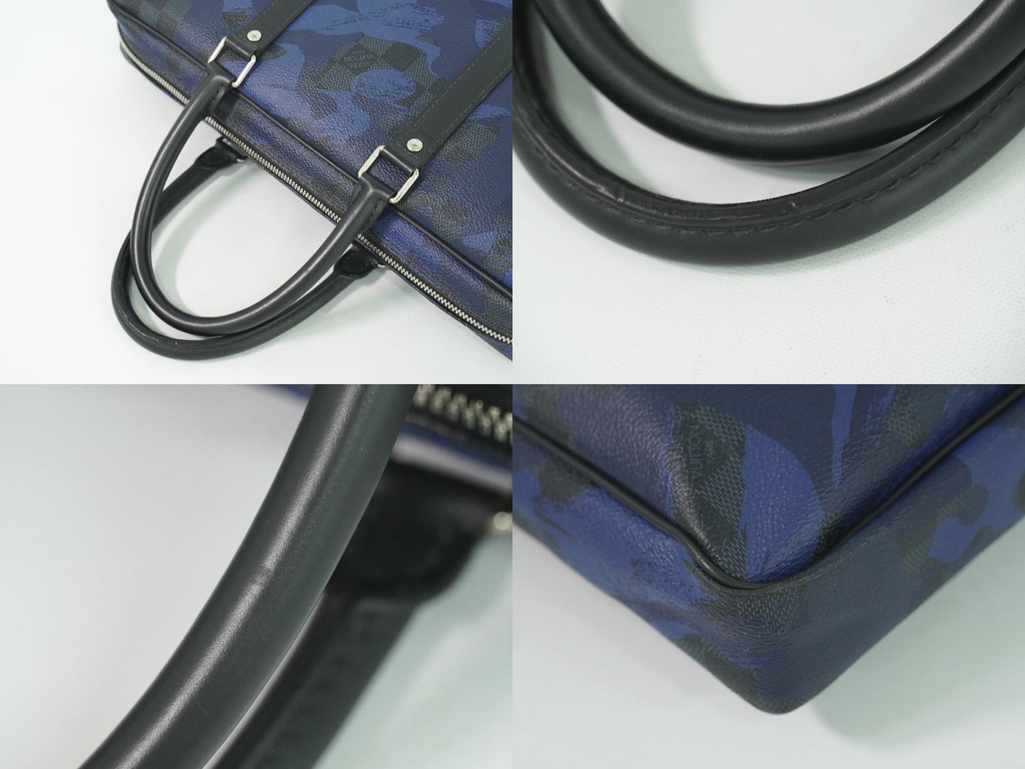 LOUIS VUITTON ポルトドキュマンヴォワヤージュ カモフラージュ ダミエ コバルト ビジネスバッグ ブルー N41507