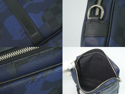 LOUIS VUITTON ポルトドキュマンヴォワヤージュ カモフラージュ ダミエ コバルト ビジネスバッグ ブルー N41507