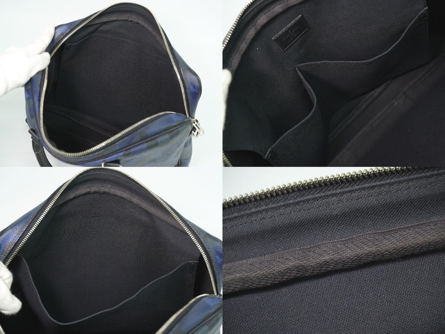 LOUIS VUITTON ポルトドキュマンヴォワヤージュ カモフラージュ ダミエ コバルト ビジネスバッグ ブルー N41507