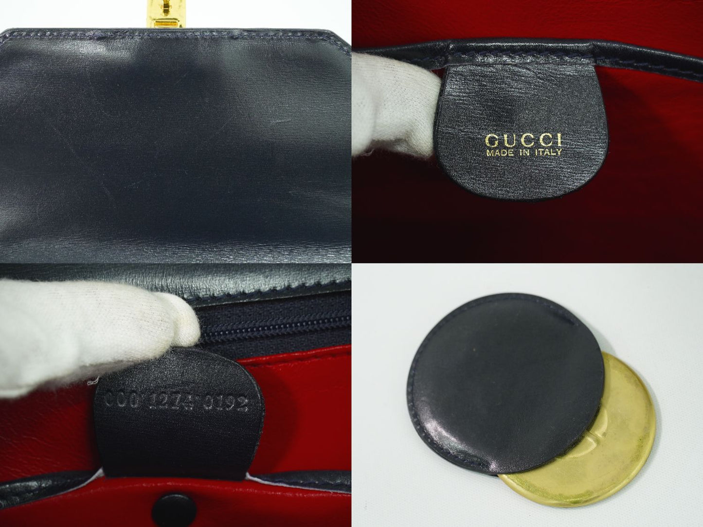 GUCCI レディロック ハンドバッグ ネイビー