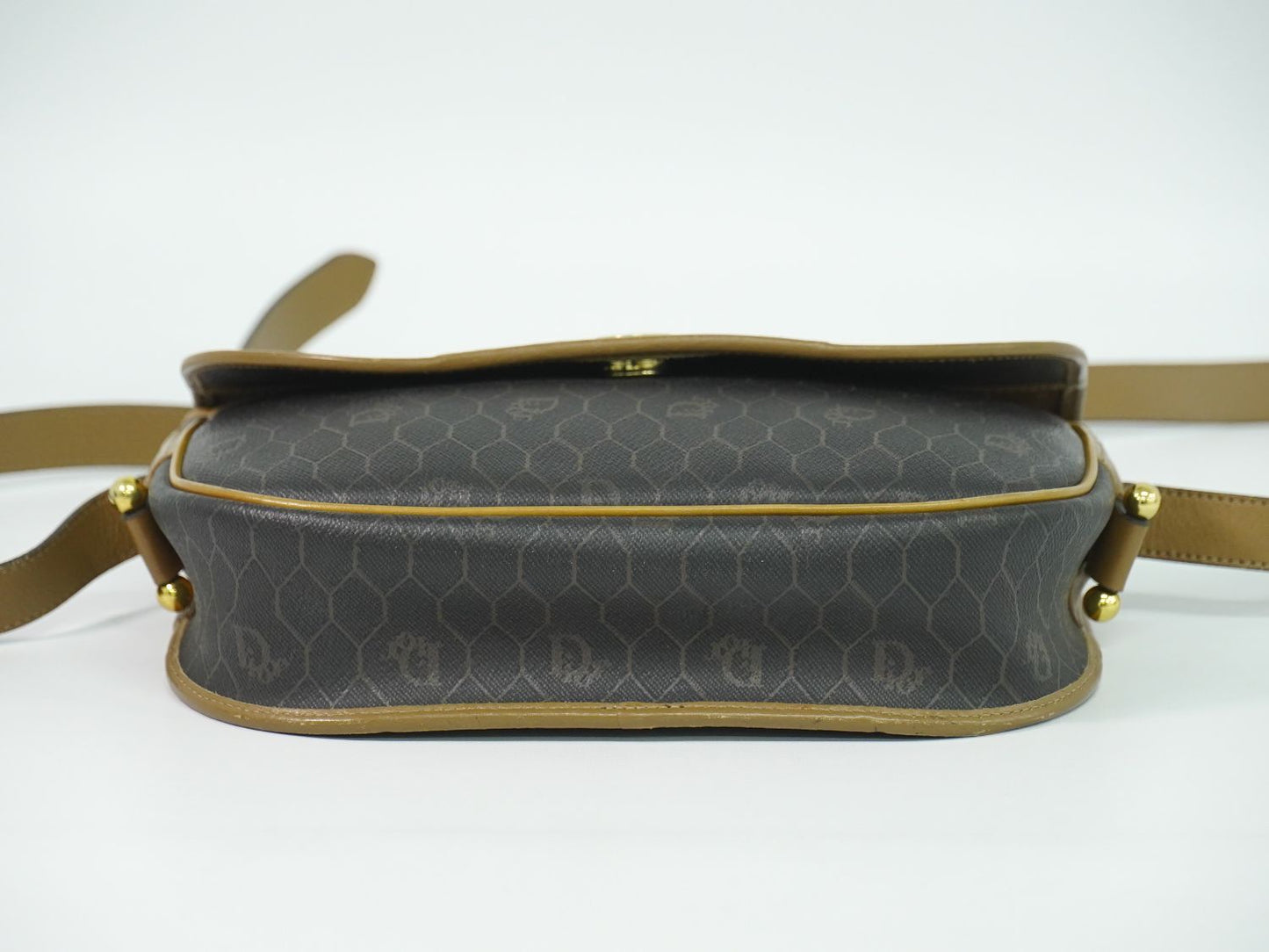 Christian Dior ハニカム柄 ショルダーバッグ ブラック ブラウン