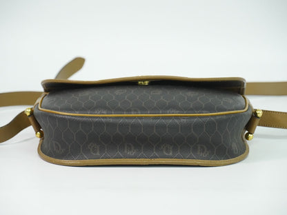 Christian Dior ハニカム柄 ショルダーバッグ ブラック ブラウン