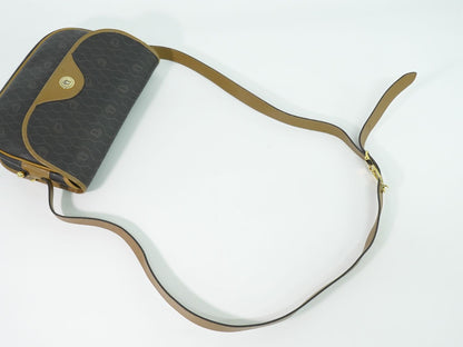 Christian Dior ハニカム柄 ショルダーバッグ ブラック ブラウン