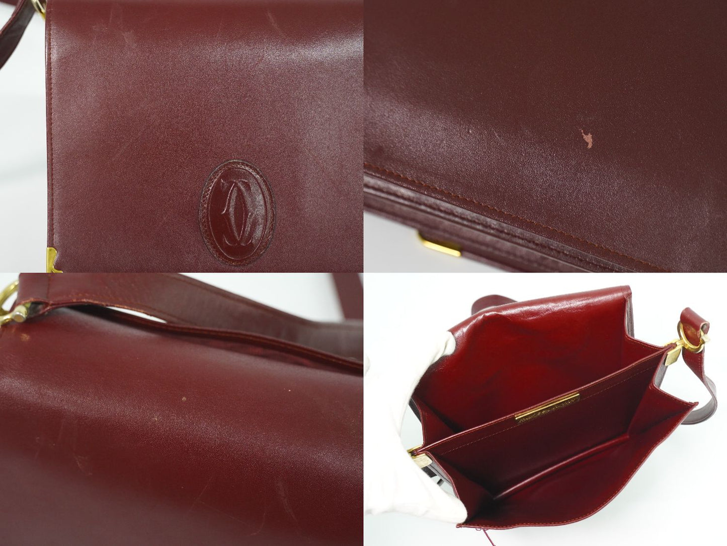 Cartier マストライン ショルダーバッグ ボルドー