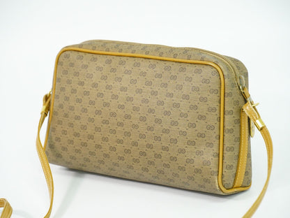 GUCCI オールドグッチ マイクロGG ショルダーバッグ ブラウン