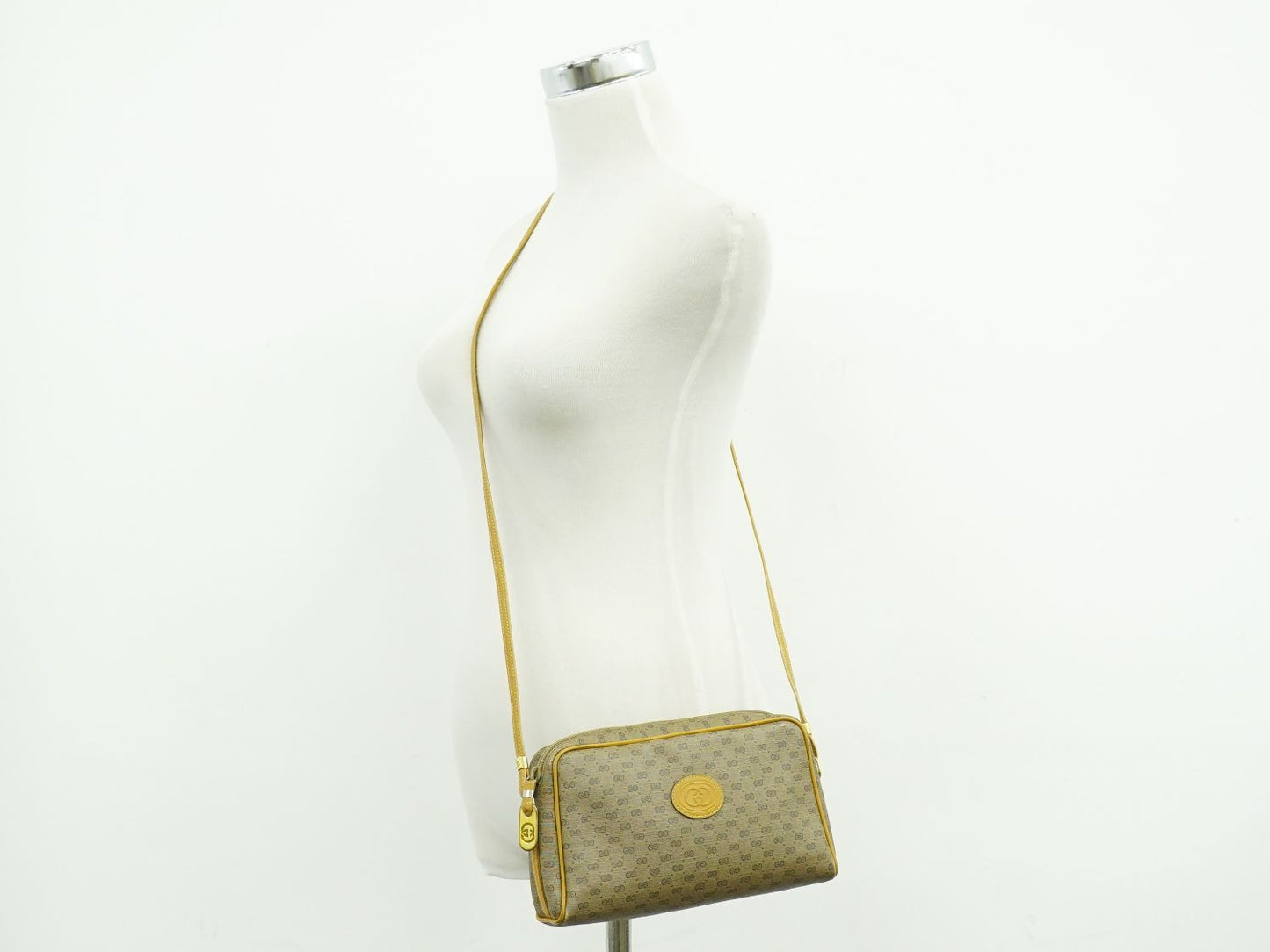 GUCCI オールドグッチ マイクロGG ショルダーバッグ ブラウン