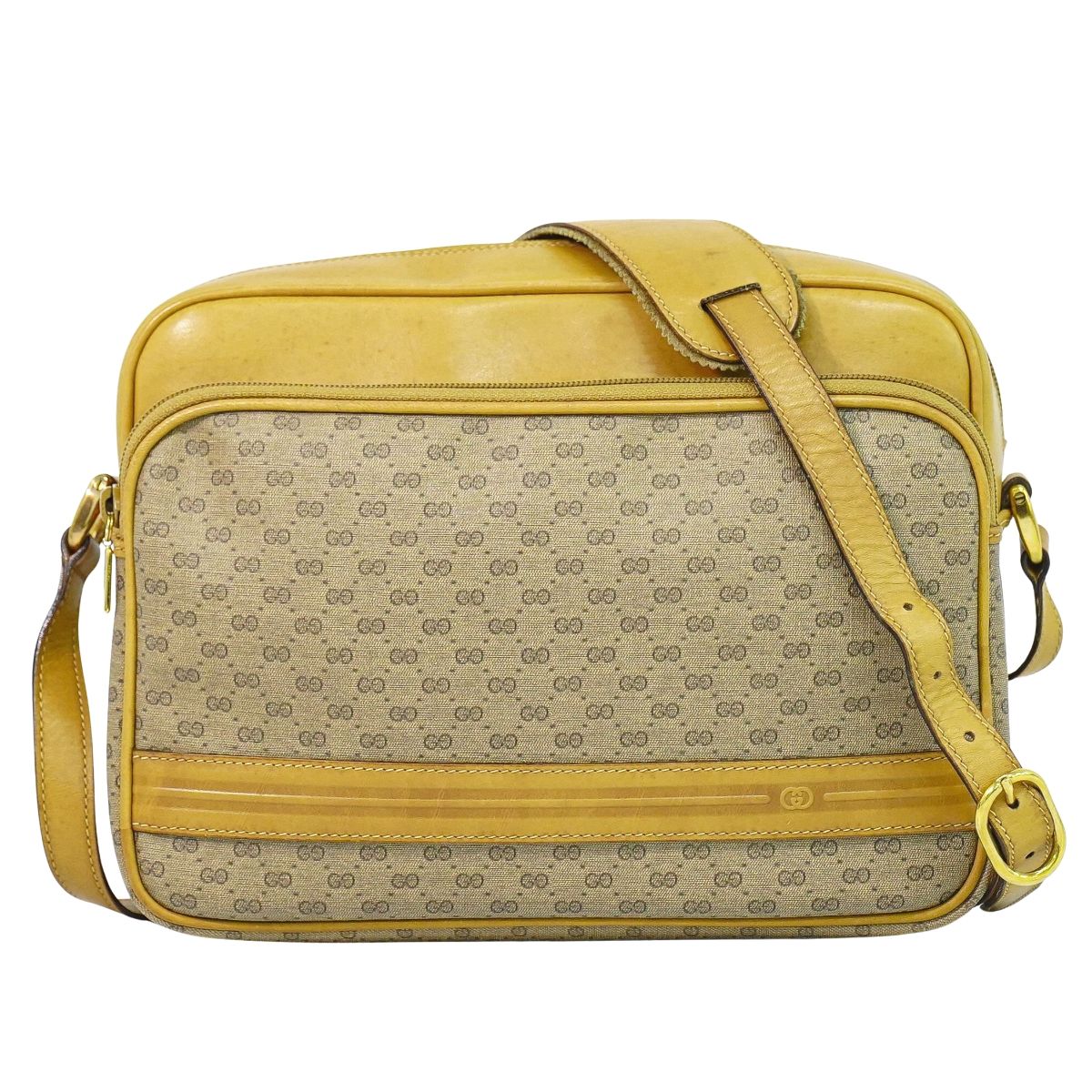GUCCI オールドグッチ マイクロGG ショルダーバッグ ブラウン