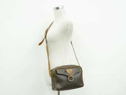 CELINE マカダム ショルダーバッグ ブラウン
