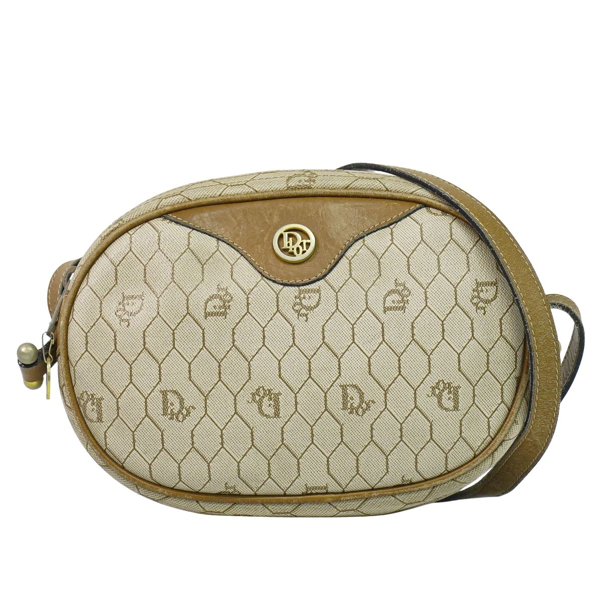 Christian Dior ハニカム柄 ショルダーバッグ ベージュ
