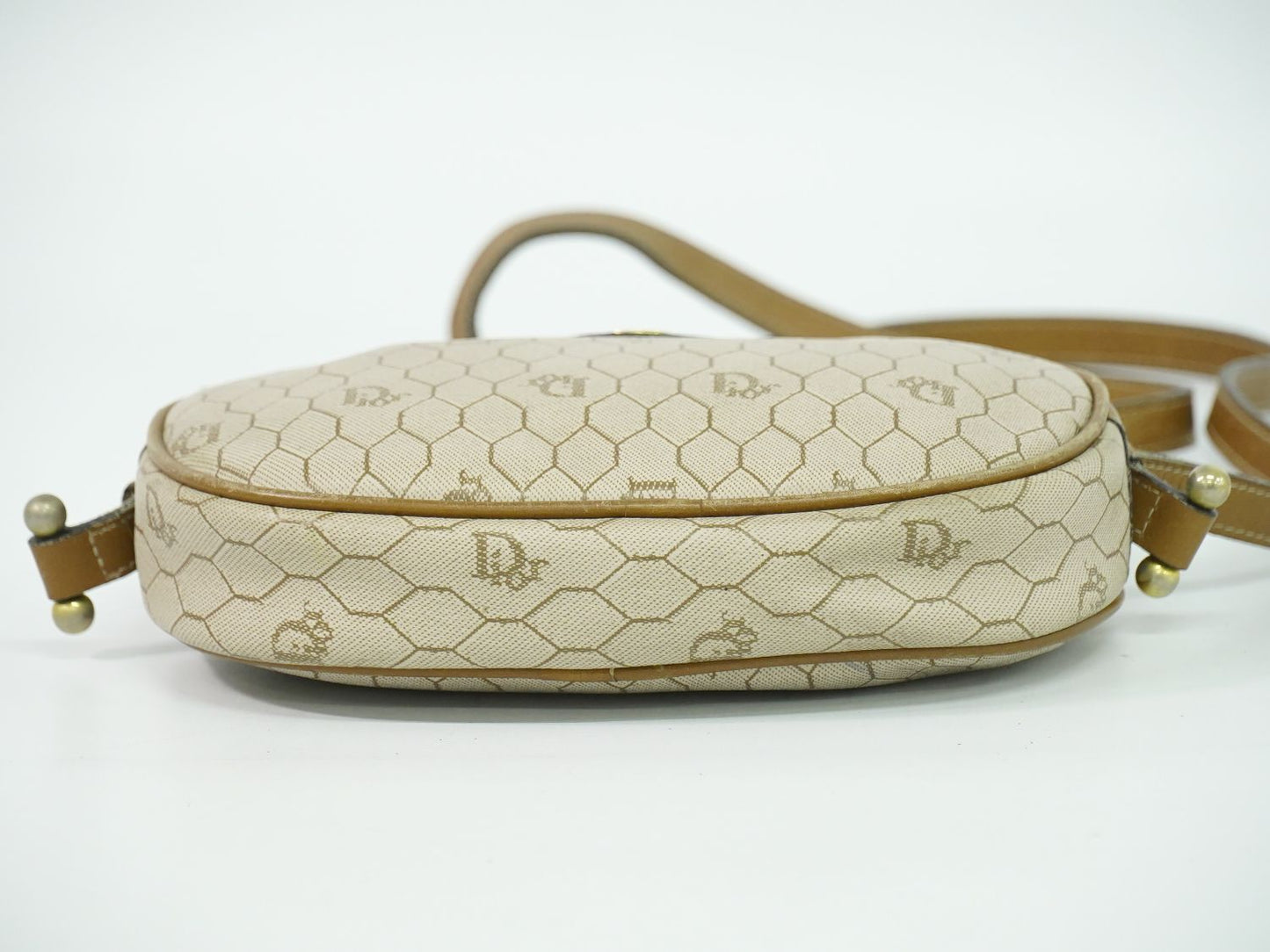 Christian Dior ハニカム柄 ショルダーバッグ ベージュ