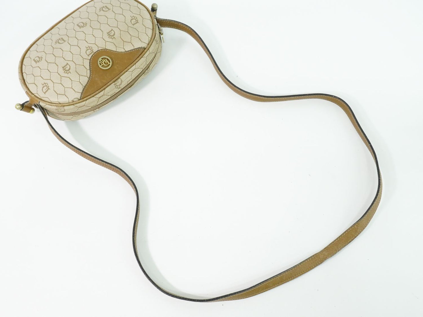 Christian Dior ハニカム柄 ショルダーバッグ ベージュ