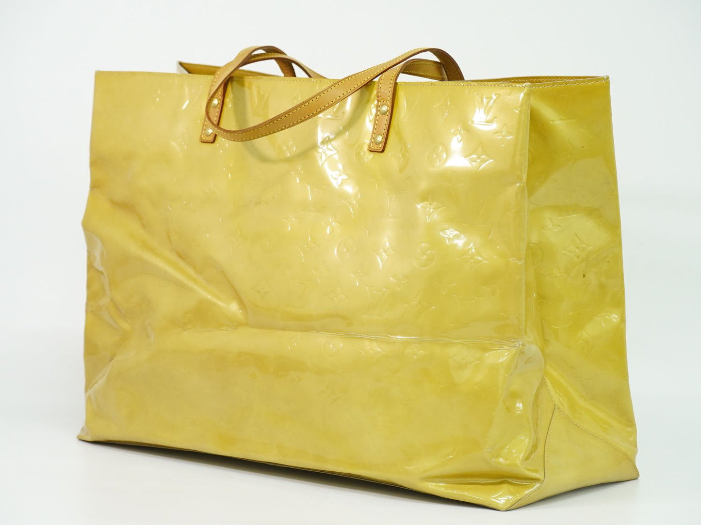 LOUIS VUITTON リード GM ヴェルニ レザー トートバッグ ベージュ M91140