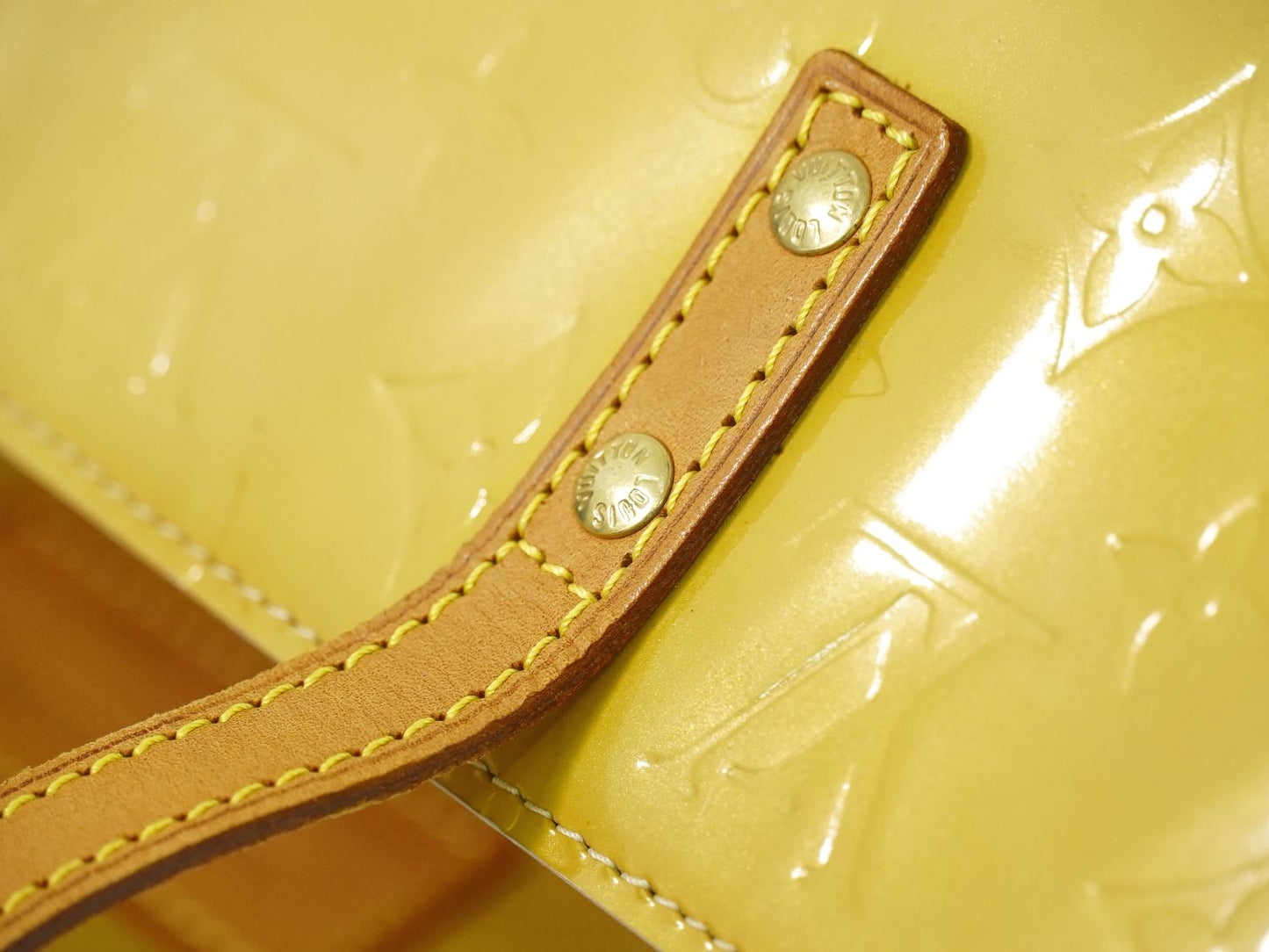LOUIS VUITTON リード GM ヴェルニ レザー トートバッグ ベージュ M91140