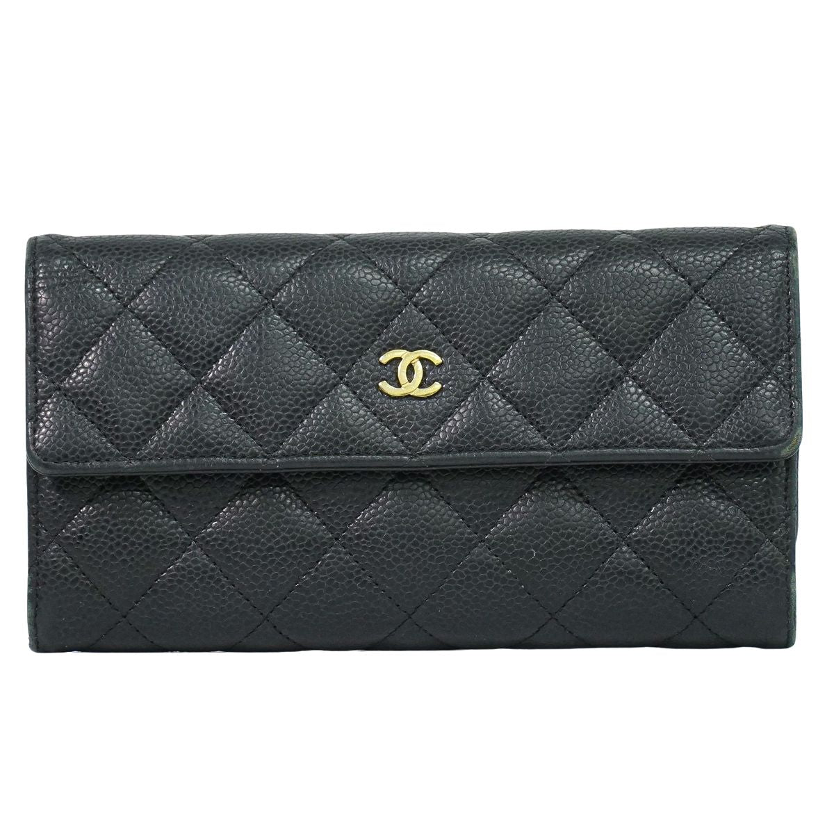 CHANEL シャネル ココマーク マトラッセ 長財布 ブラック