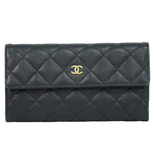 CHANEL シャネル ココマーク マトラッセ 長財布 ブラック