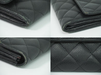 CHANEL シャネル ココマーク マトラッセ 長財布 ブラック