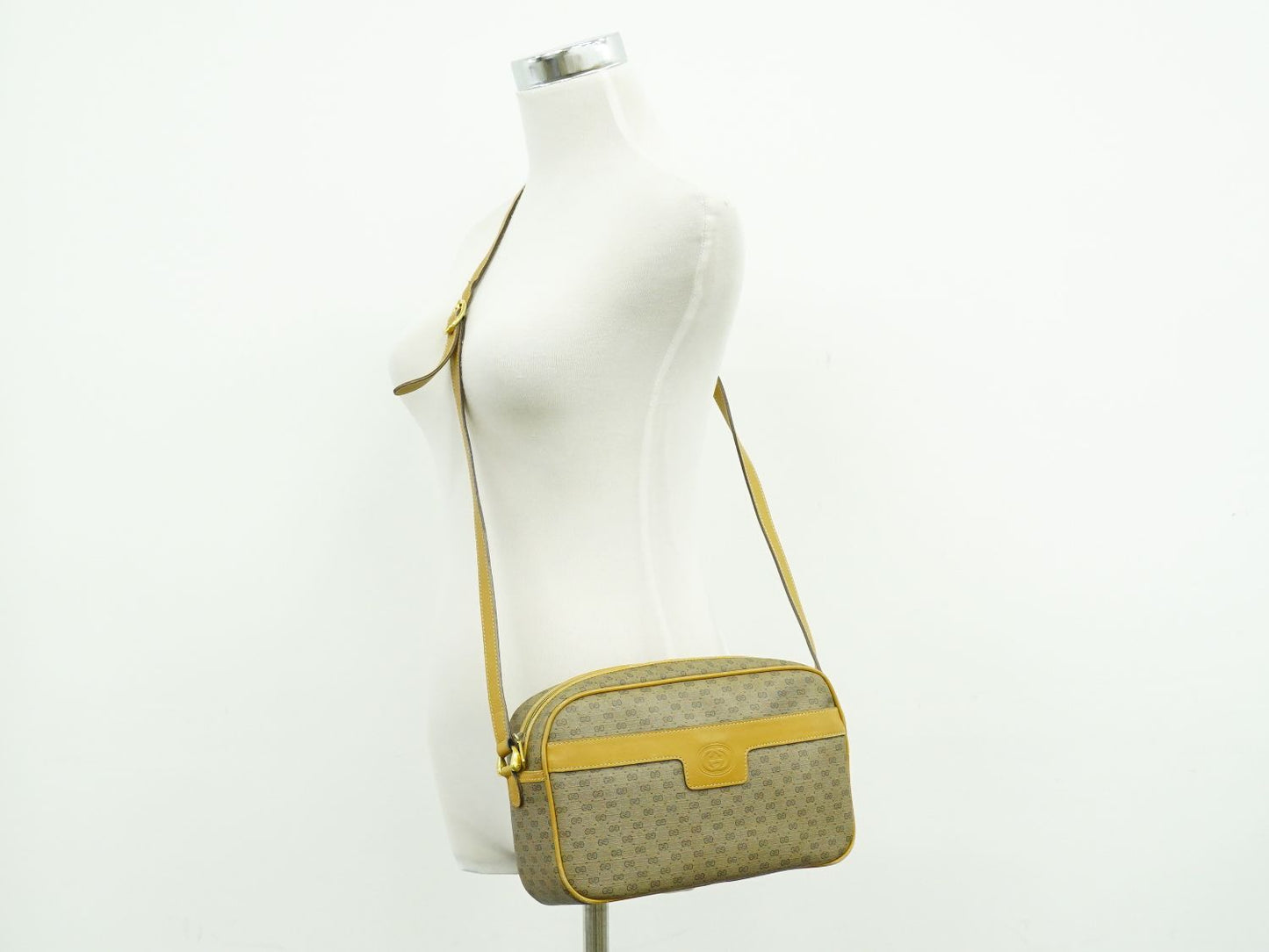 GUCCI オールドグッチ マイクロGG ショルダーバッグ ブラウン