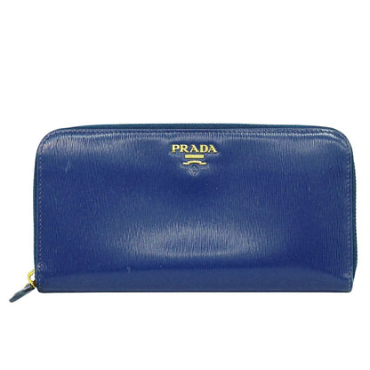 PRADA サフィアーノ レザー 長財布 ブルー