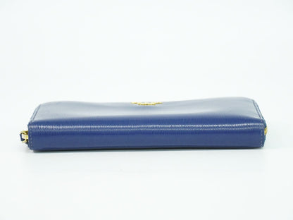 PRADA サフィアーノ レザー 長財布 ブルー