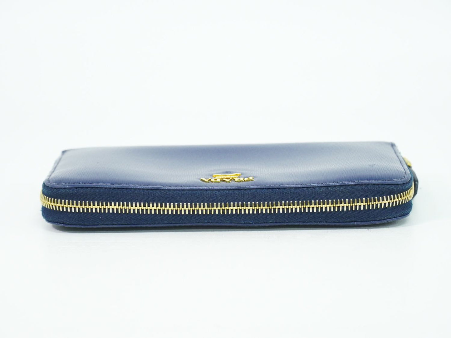 PRADA サフィアーノ レザー 長財布 ブルー