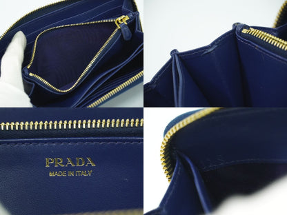 PRADA サフィアーノ レザー 長財布 ブルー